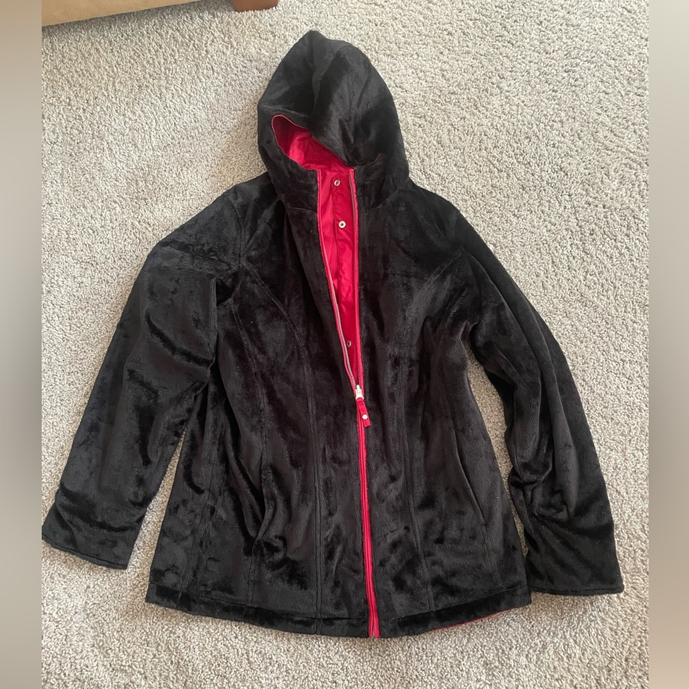 Black red reversible coat